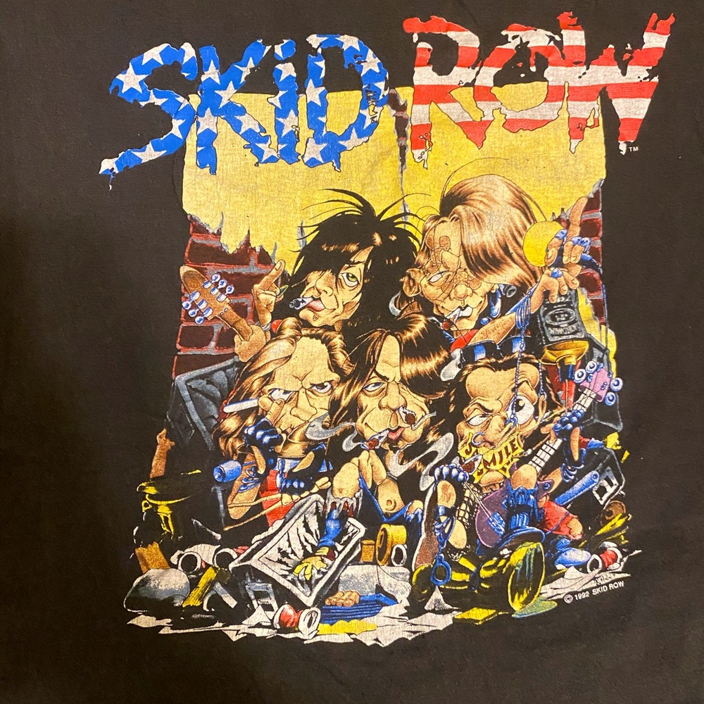 SKID ROW CONCERT T-SHIRT ALPINE VALLEY, EAST TROY WISCONSIN TOUR SIZE XL 1992